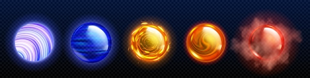 Free vector magic game orbs set