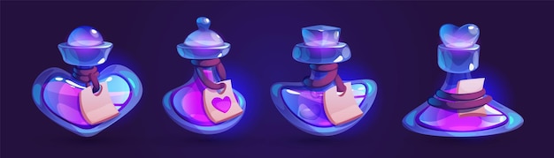 Free Vector magic love potion bottle elixir or perfume vector