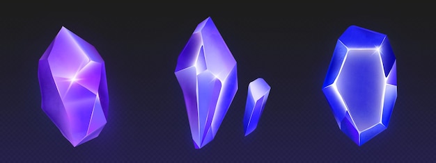 Free vector magic neon glowing colour gem stone crystal