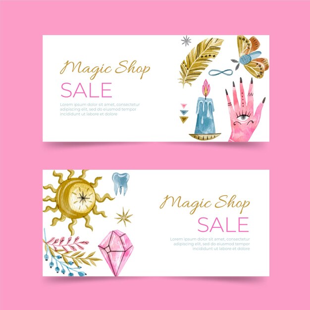 Magic shop banners template