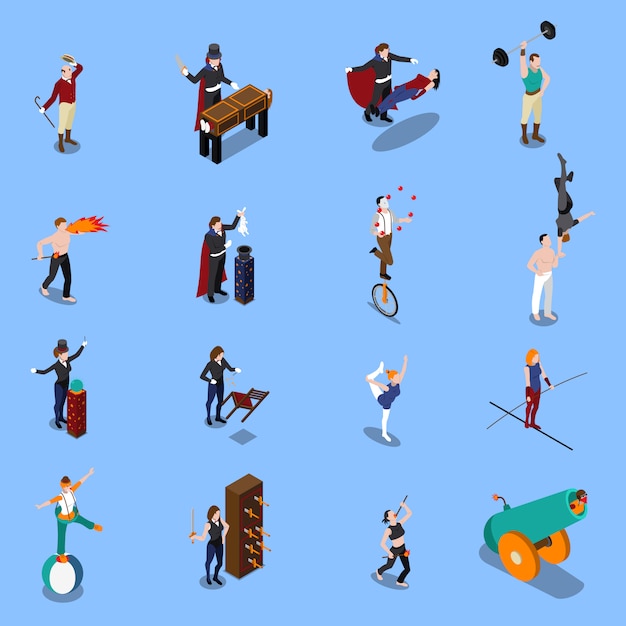 Magic Show People Isometric Set