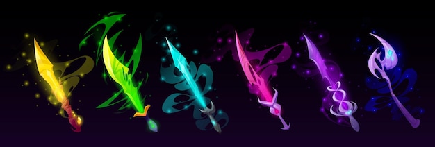 Magic weapon swords axes and knives for game