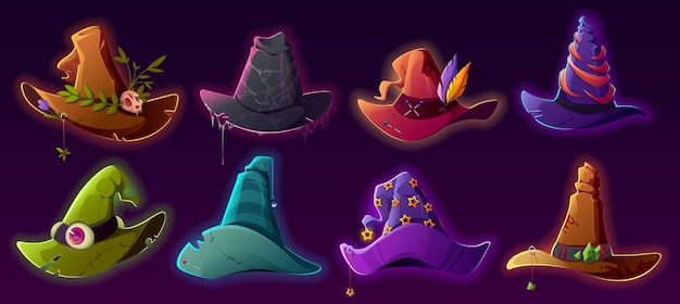 Magic witch and wizard hats for Halloween costume