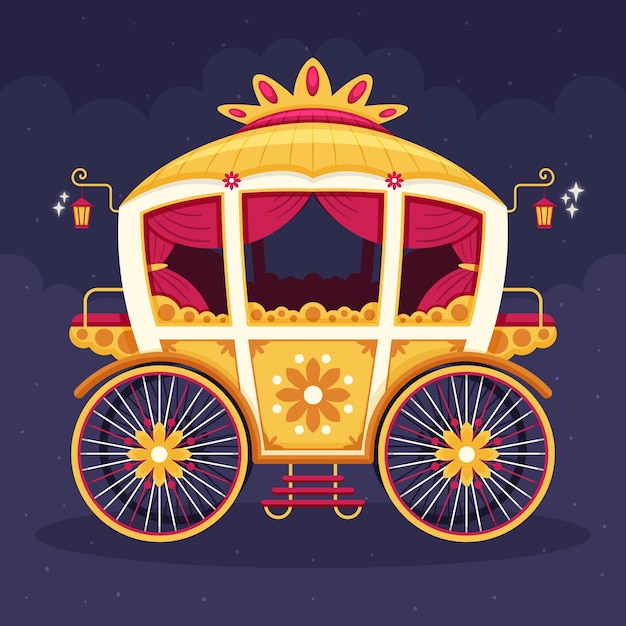 Free vector magical fairytale carriage theme