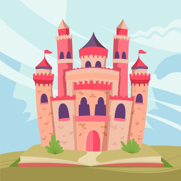 Free Vector magical fairytale caste concept