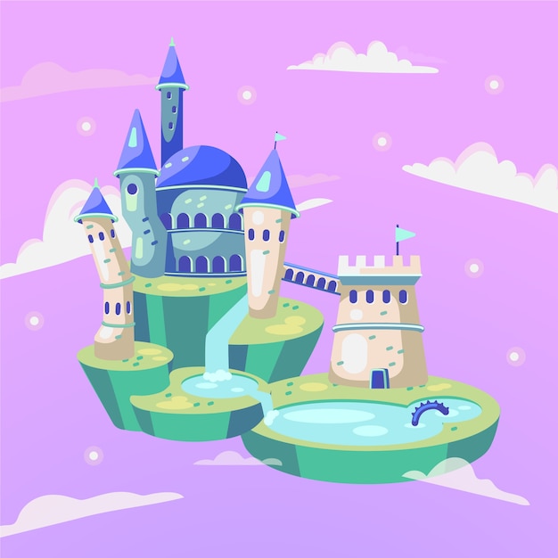 Free Vector magical fairytale castle design