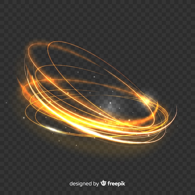 Magical golden light whirl effect