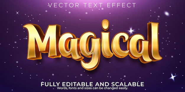 Magical golden text effect editable fairy tale text style