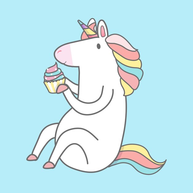 Magical rainbow unicorn illustration vector