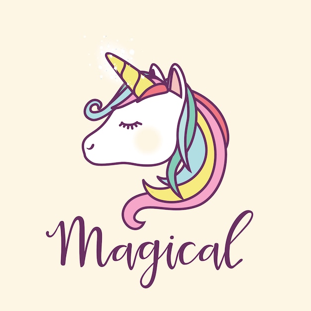 Magical unicorn illustration