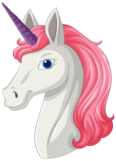 Free Vector magical unicorn with pink mane