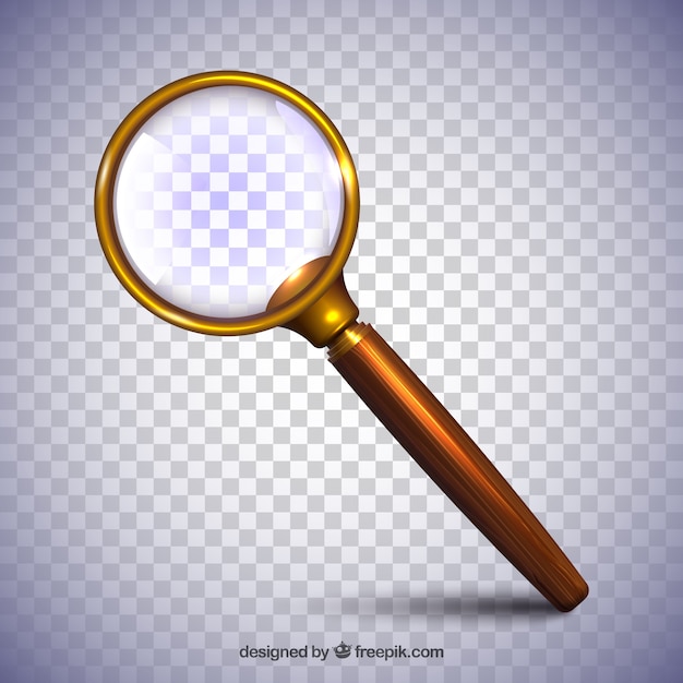 Magnifying glass background in realistic style