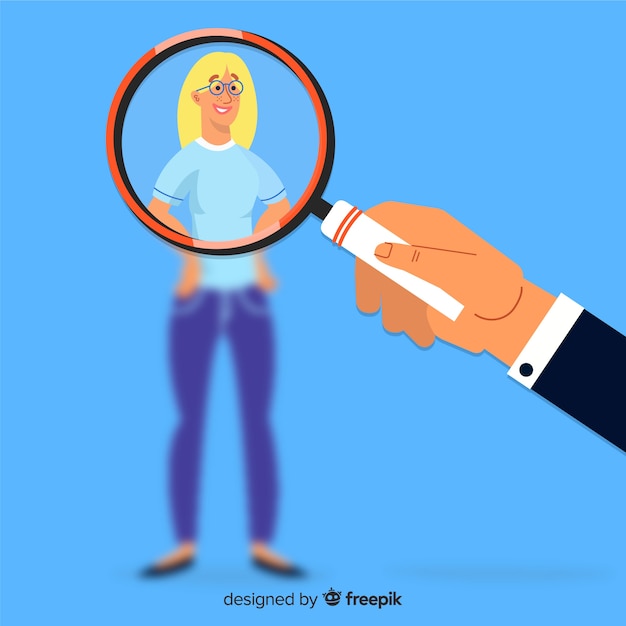 Magnifying glass searching talent illustration