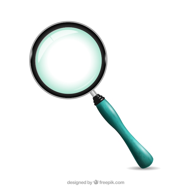 Magnifying glass with blue handle