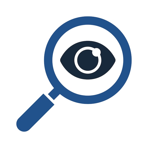 Free Vector magnifying glass with eye glyph style