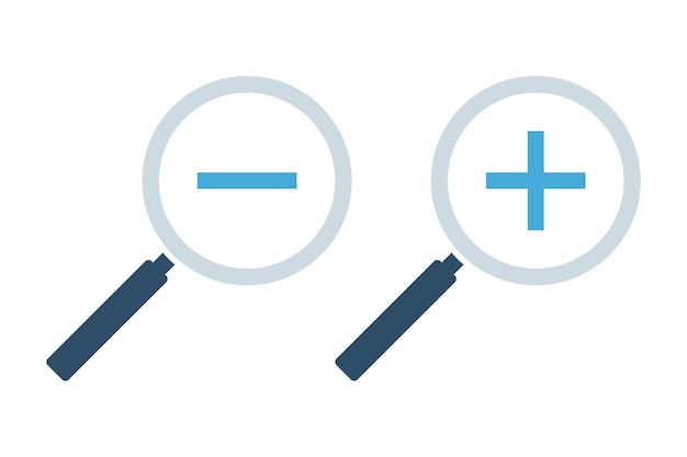 Magnifying Glasses Zoom In And Out Flat Colours