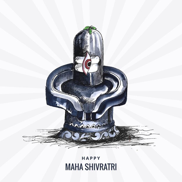 Maha shivratri festival background with shiv ling card design