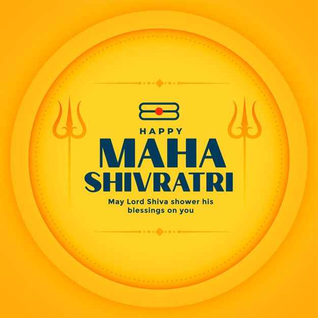 Maha shivratri hindu festival greeting design