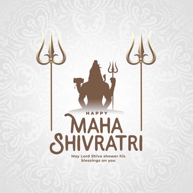 Free vector maha shivratri indian festival card design