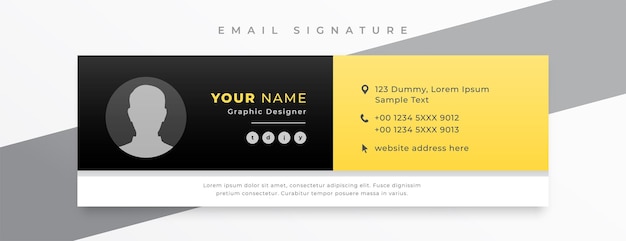 Free Vector mail footer template design with social media profile