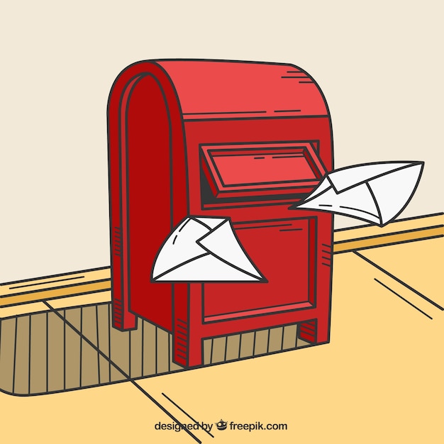 Free Vector mailbox background with letters