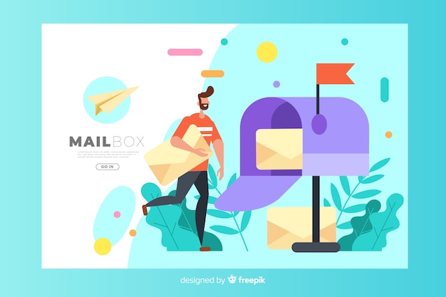 Free Vector mailbox concept for landing page