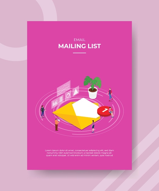 Free Vector mailing list concept for template.