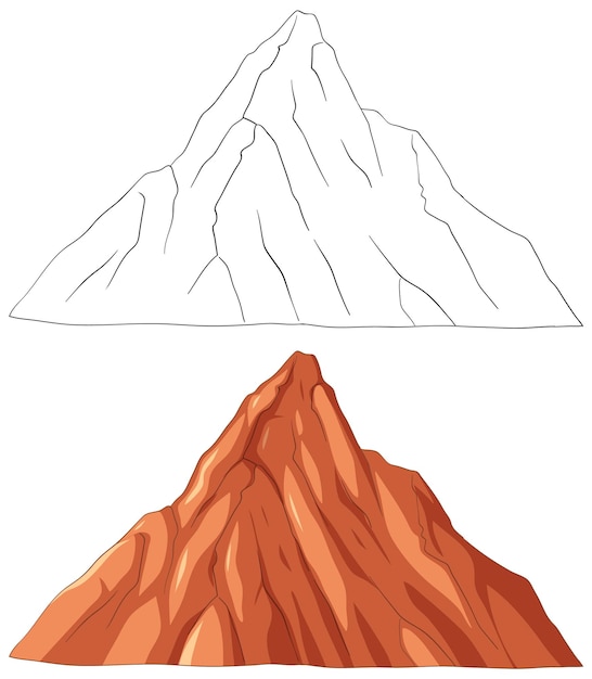 Free vector majestic mountain peaks illustration