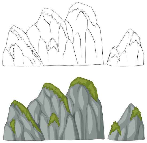 Free vector majestic mountain range vector illustration