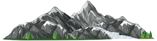 Free Vector majestic mountain range with waterfall