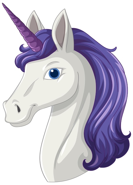 Free Vector majestic unicorn with purple mane