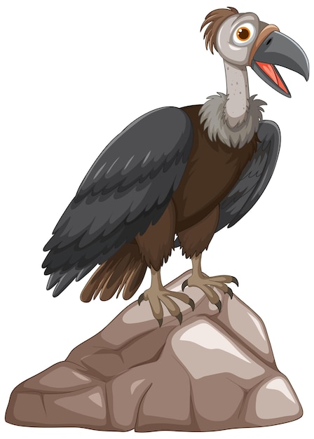 Free vector majestic vulture perched on rocky outcrop