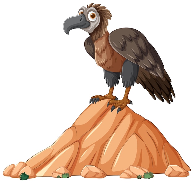 Free Vector majestic vulture on rocky outcrop