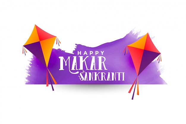 Makar sankranti background with kites