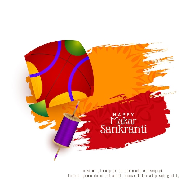 Makar Sankranti festival celebration beautiful background design vector