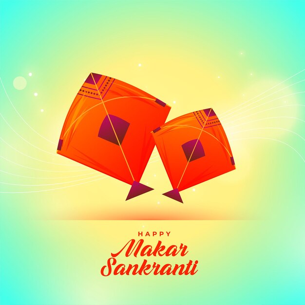 Makar sankranti greeting card with kites