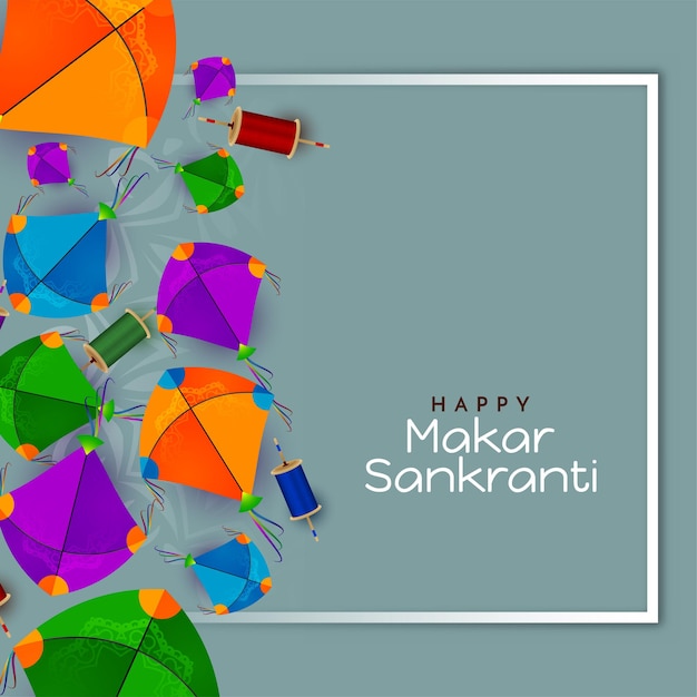 Free Vector makar sankranti traditional indian festival background design vector