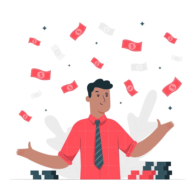 Free Vector make it rain illustration concept