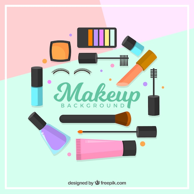 Make up background with flat design