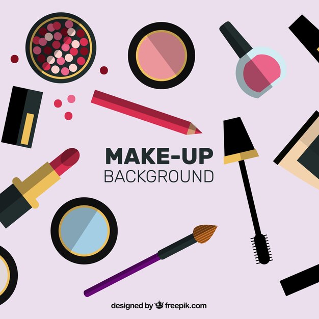 Make up background with flat design