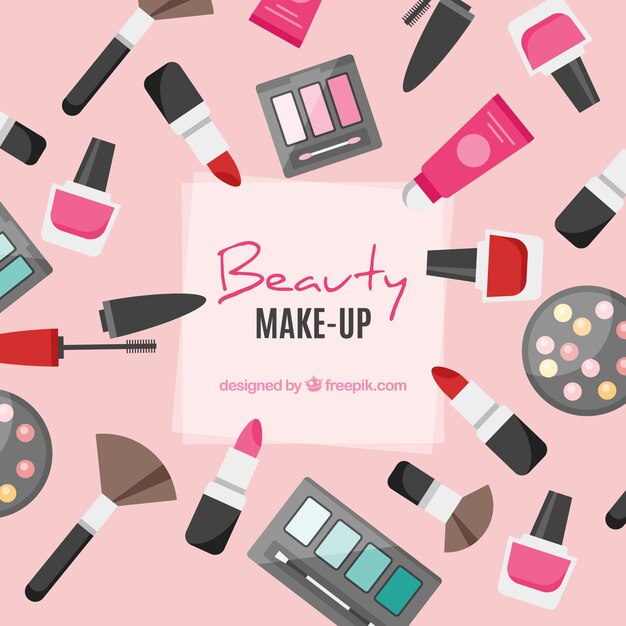 Make up background with flat design