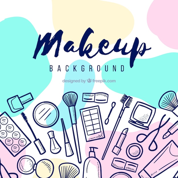 Make up background with hand drawn elements