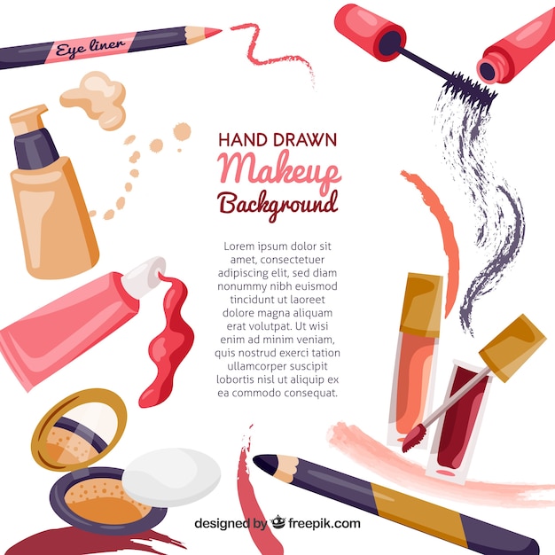 Free Vector makeup accessories background