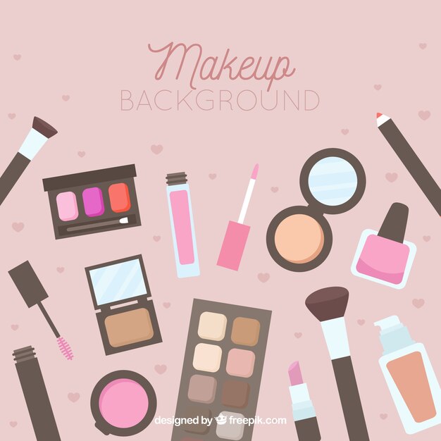 Makeup accessories background