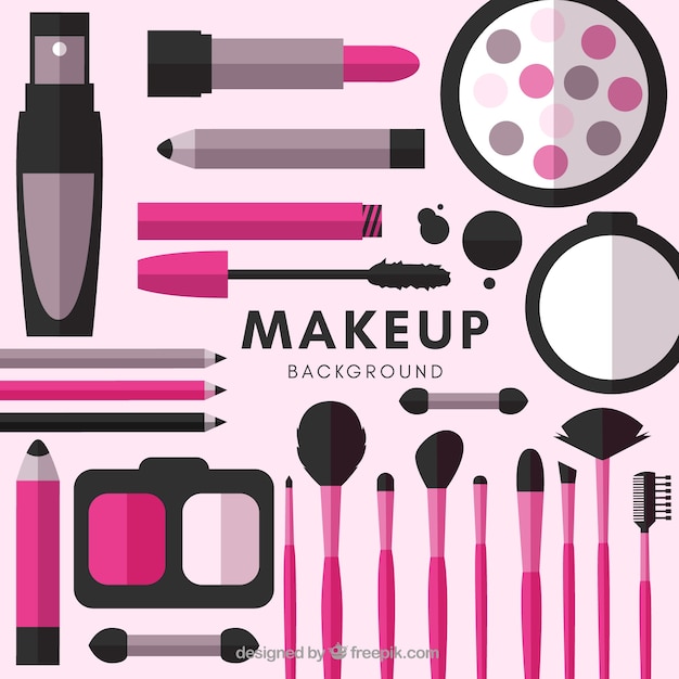 Makeup accessories background