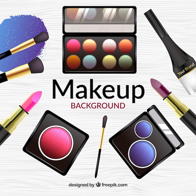 Free Vector makeup accessories background