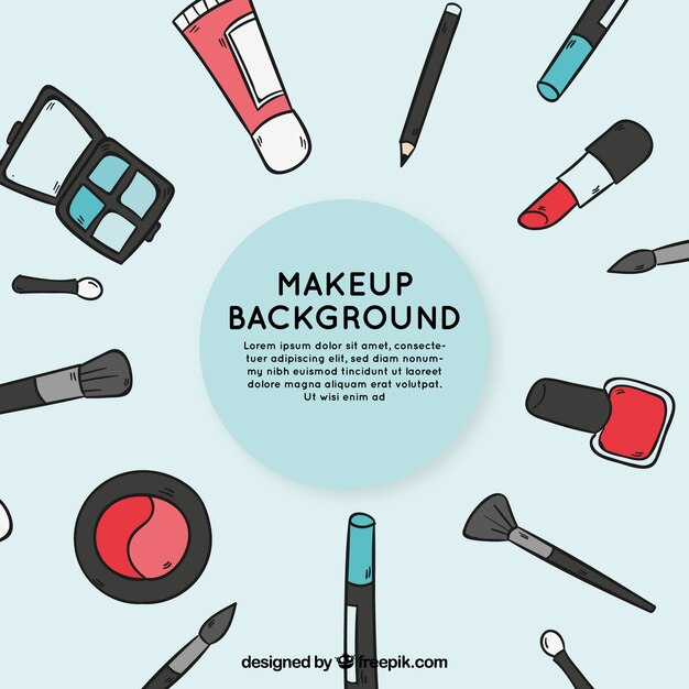 Makeup accessories background