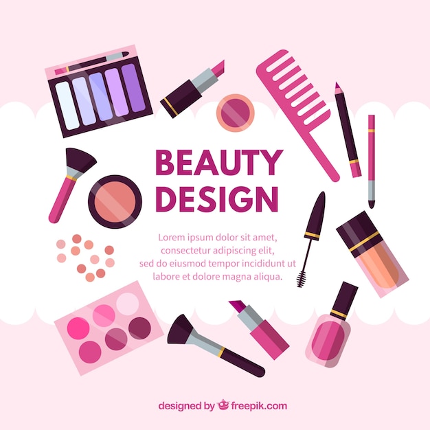 Makeup accessories background