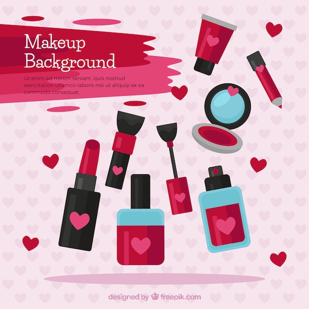 Makeup accessories background