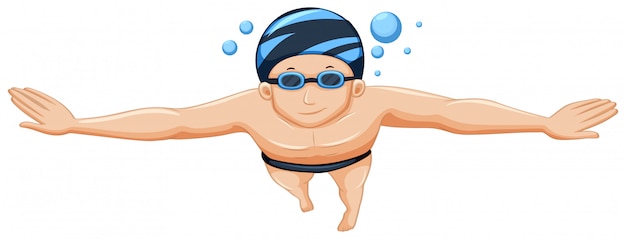 Free Vector male adult swimmer isolated